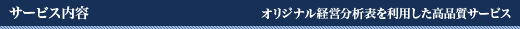 サービス内容 オリジナル経営分析表を利用した高品質サービス	